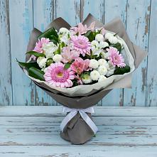 Букет цветов из:  Герберы, Альстромерии и Хризантемы в Осе Иркутской области