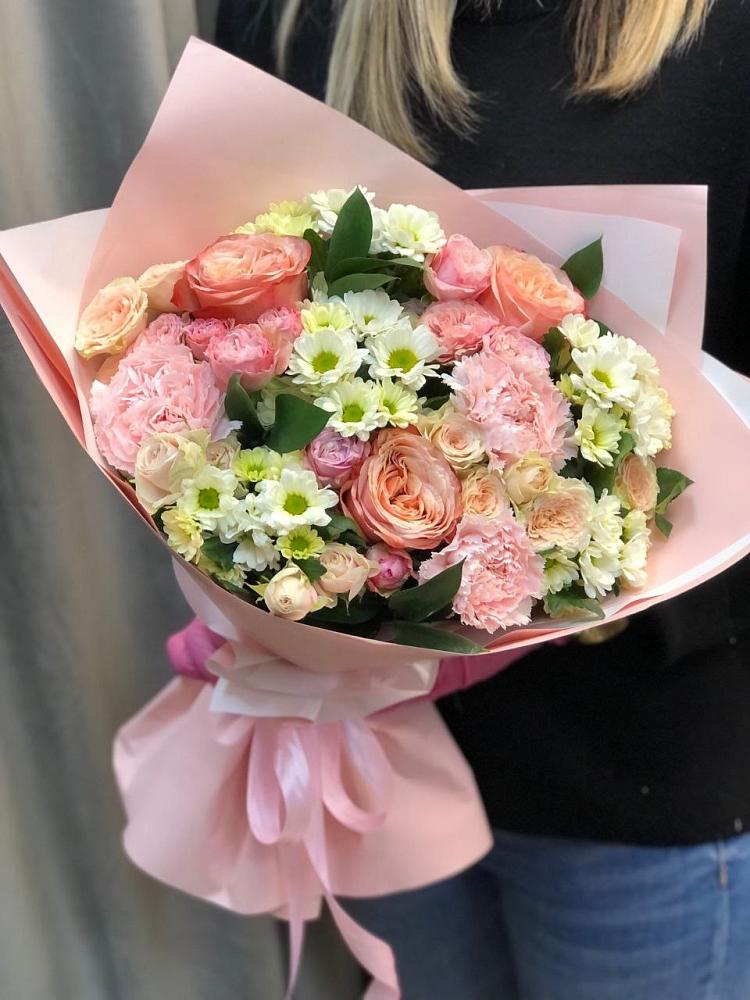 Букет цветов из: Гвоздики, Розы и Хризантемы в Осе Иркутской области