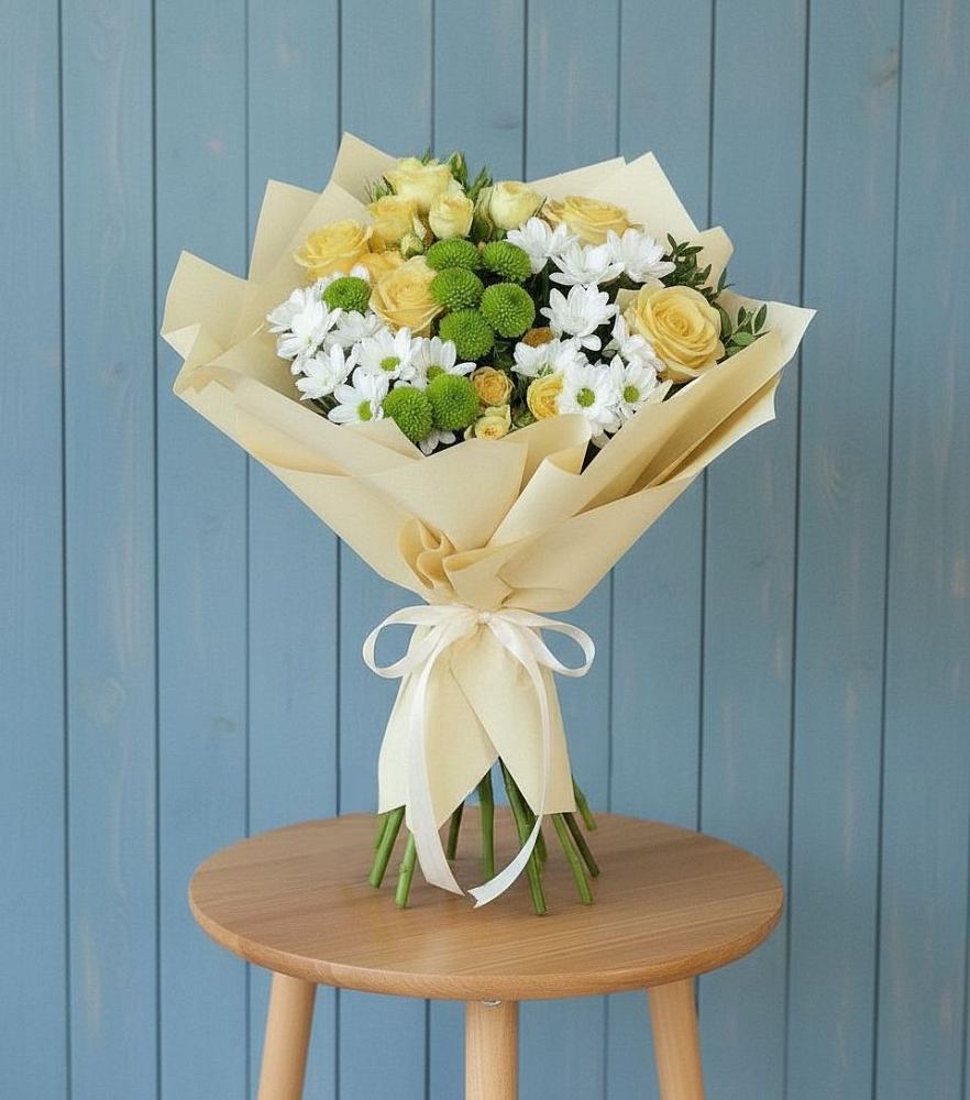 Букет цветов из: Хризантемы и Розы в Осе Иркутской области