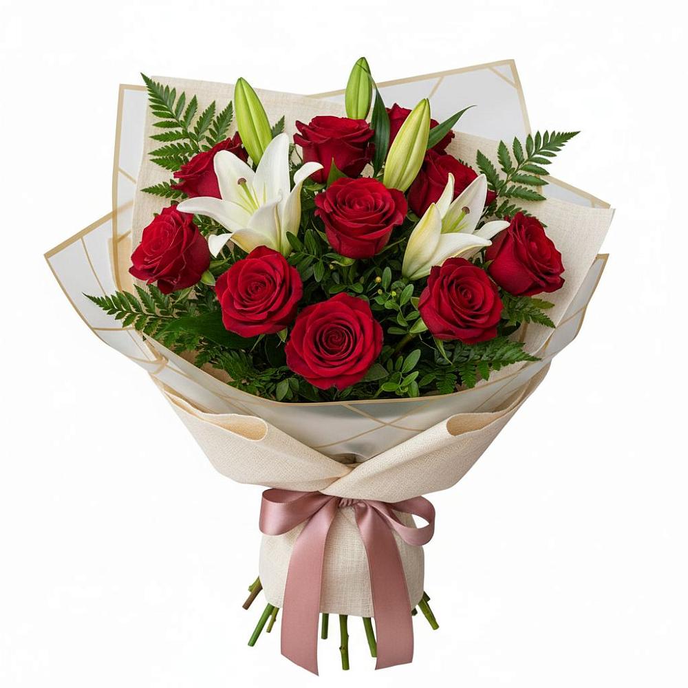 Букет цветов из: Лилии и Розы в Осе Иркутской области