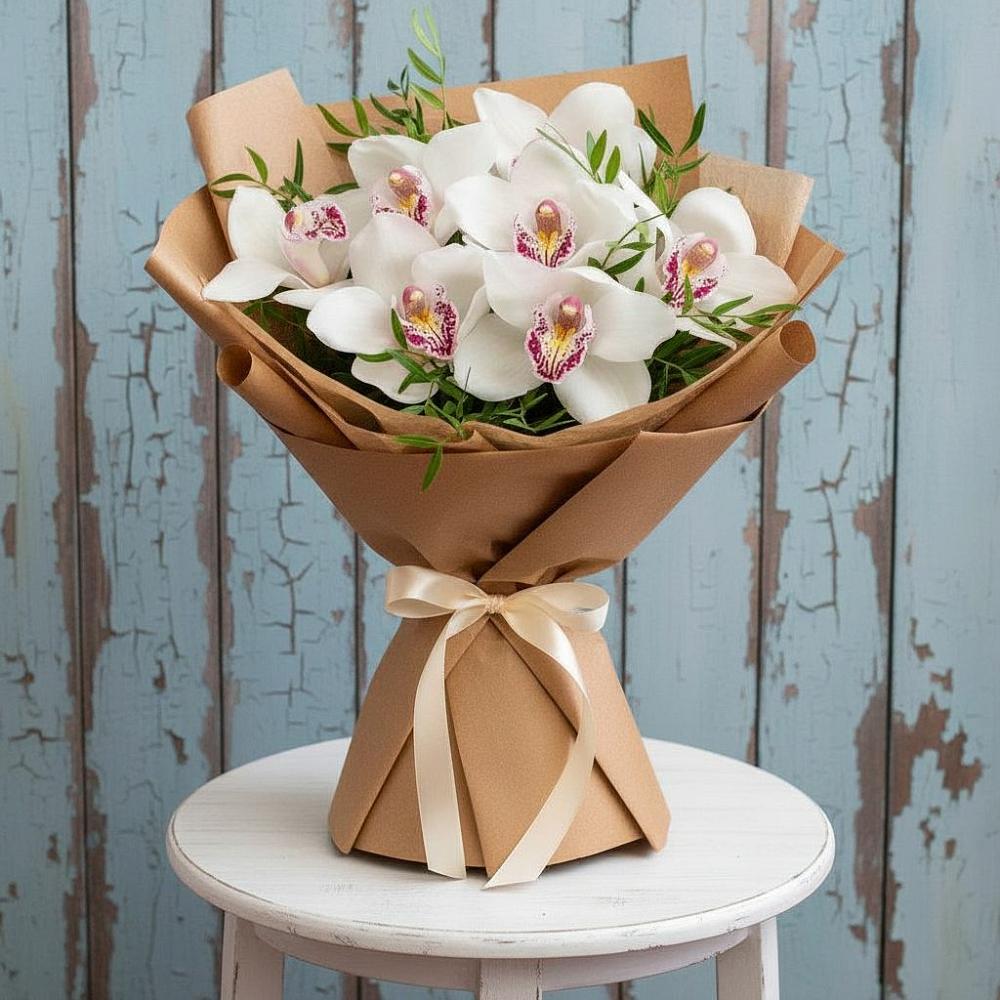 Букет цветов из: Орхидеи и Розы в Осе Иркутской области