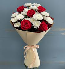 Букет цветов из:  Розы и Хризантемы в Осе Иркутской области