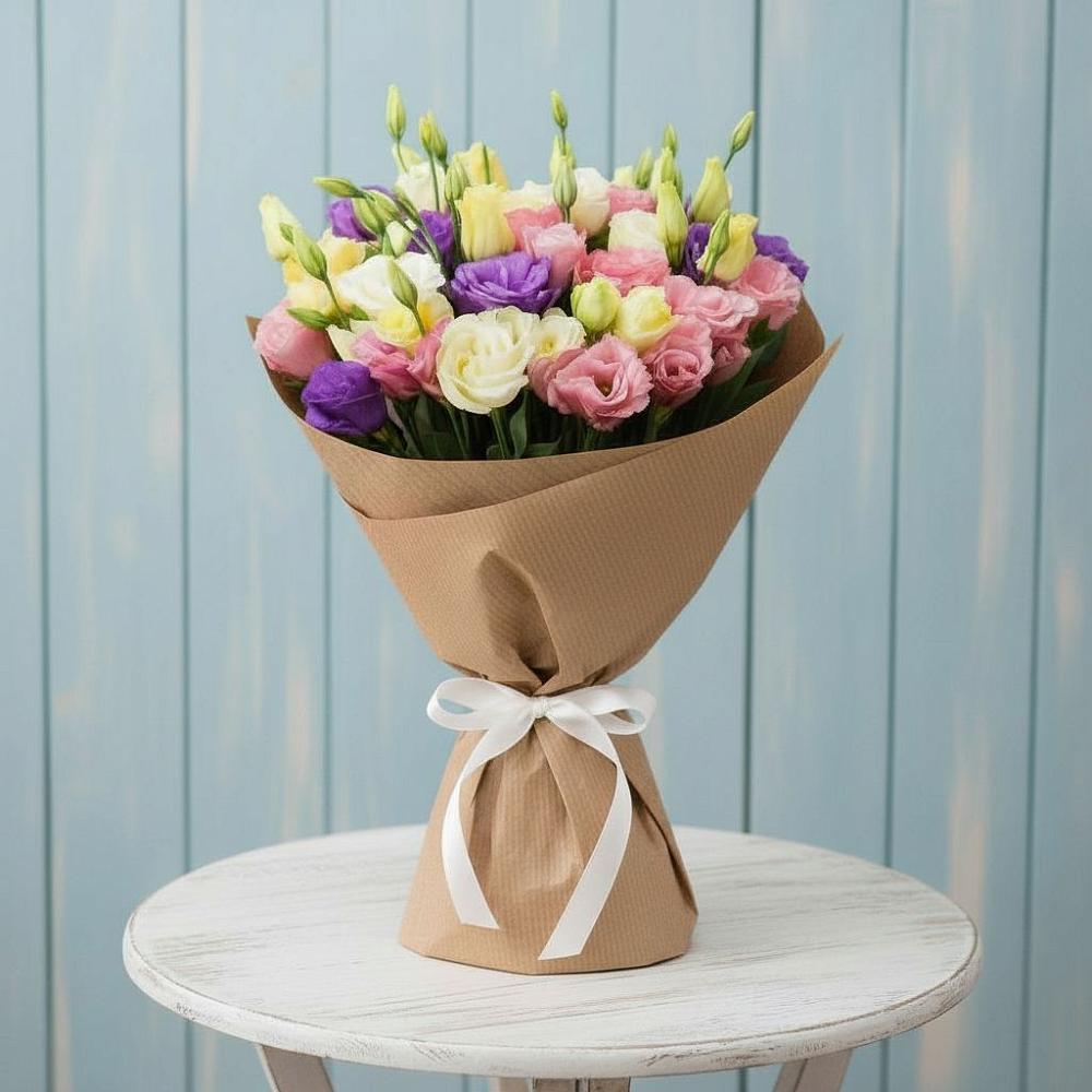 Букет цветов из: Лизиантусы в Осе Иркутской области