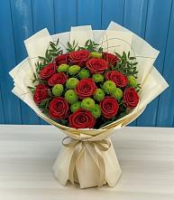 Букет цветов из:  Розы и Хризантемы в Осе Иркутской области