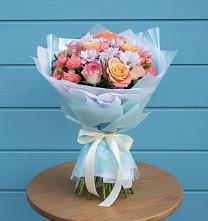 Букет цветов из:  Хризантемы и Розы в Осе Иркутской области