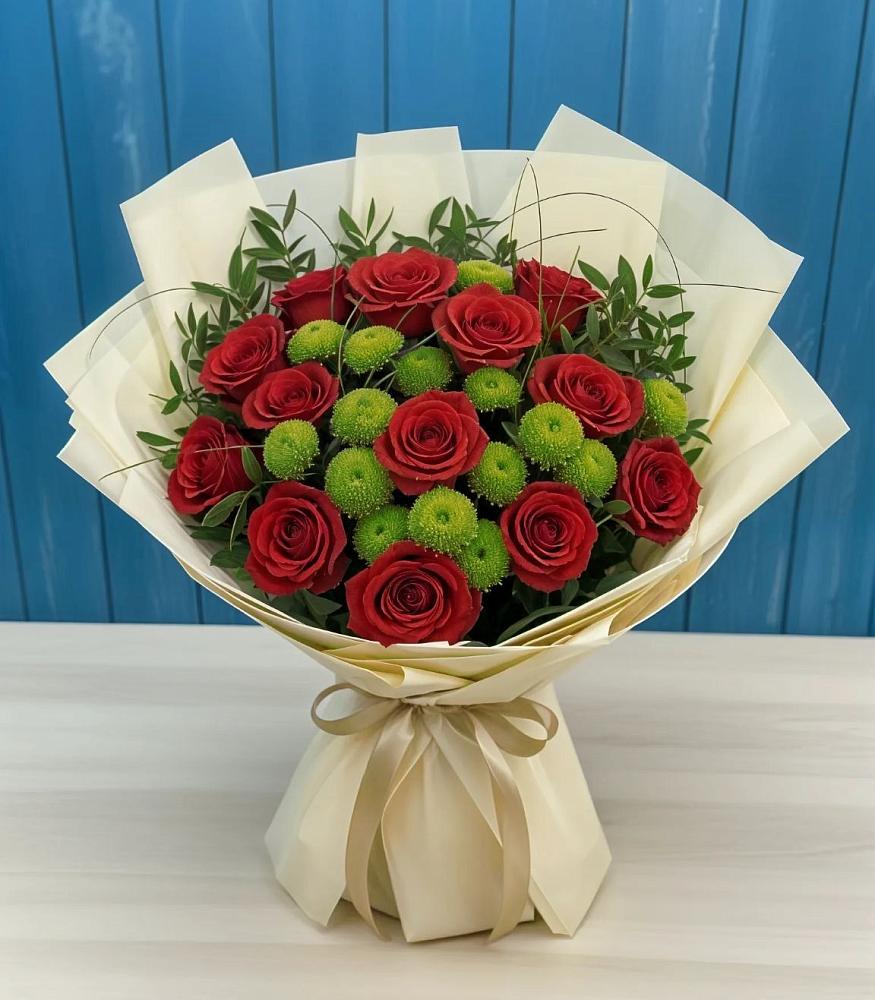 Букет цветов из: Розы и Хризантемы в Осе Иркутской области