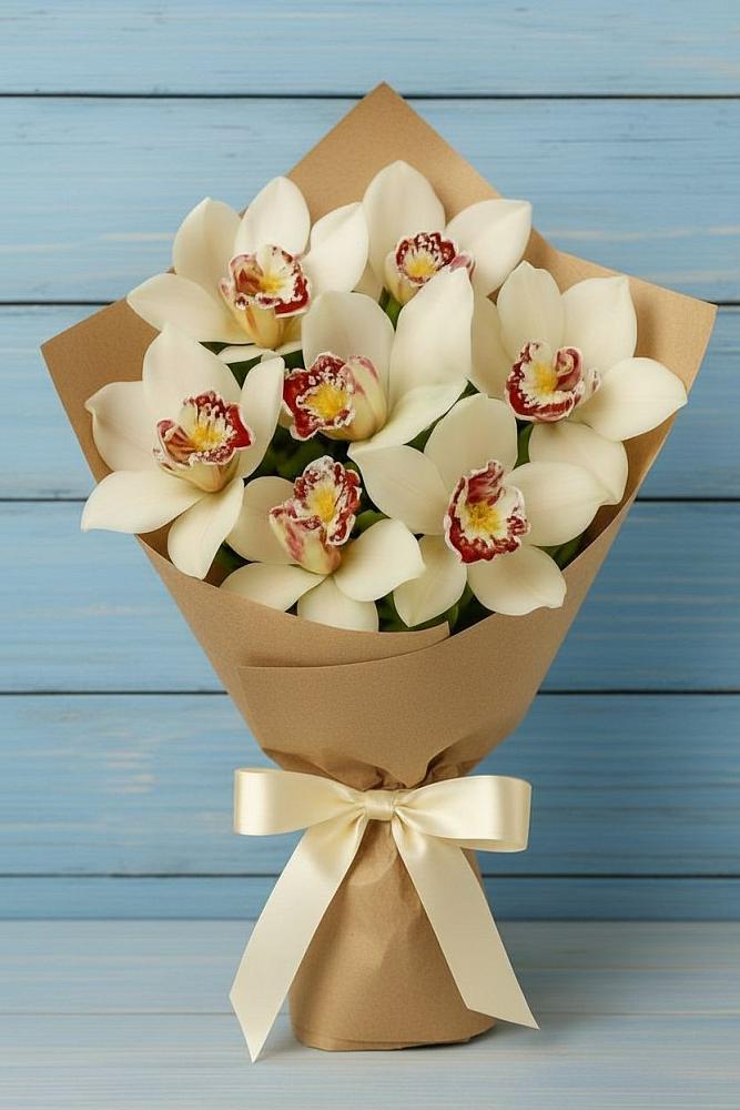 Букет цветов из: Орхидеи и Розы в Осе Иркутской области