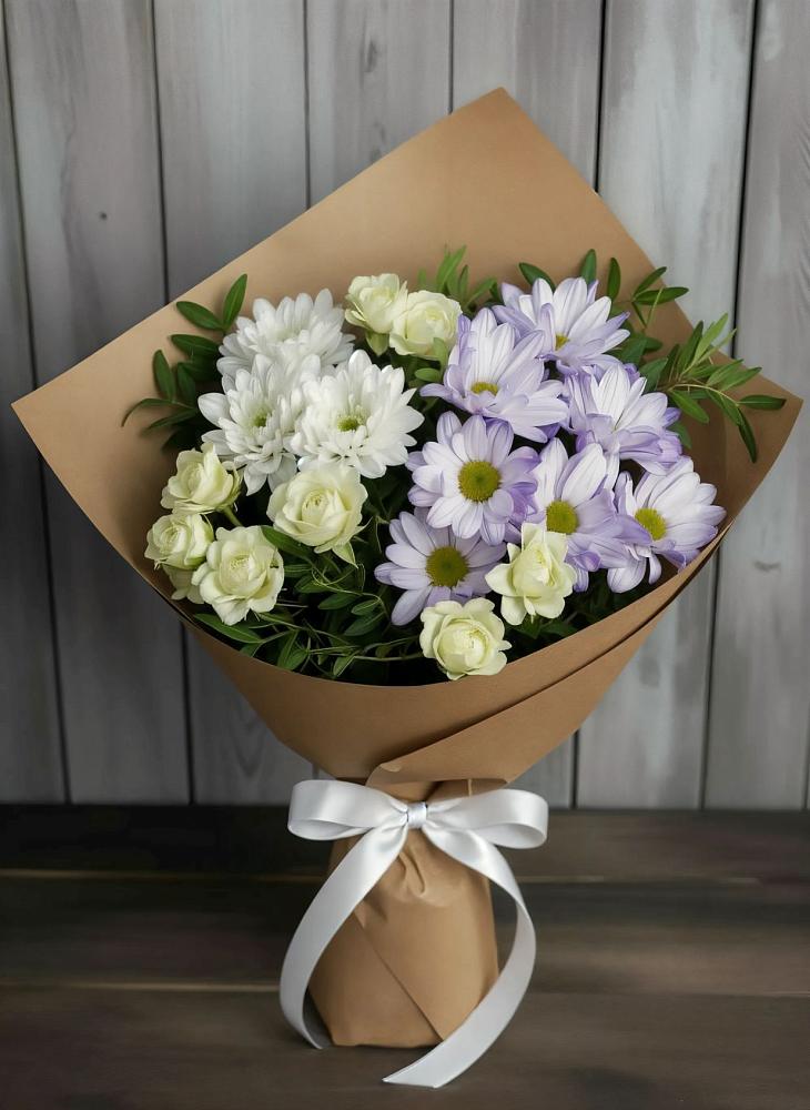 Букет цветов из: Хризантемы и Розы в Осе Иркутской области
